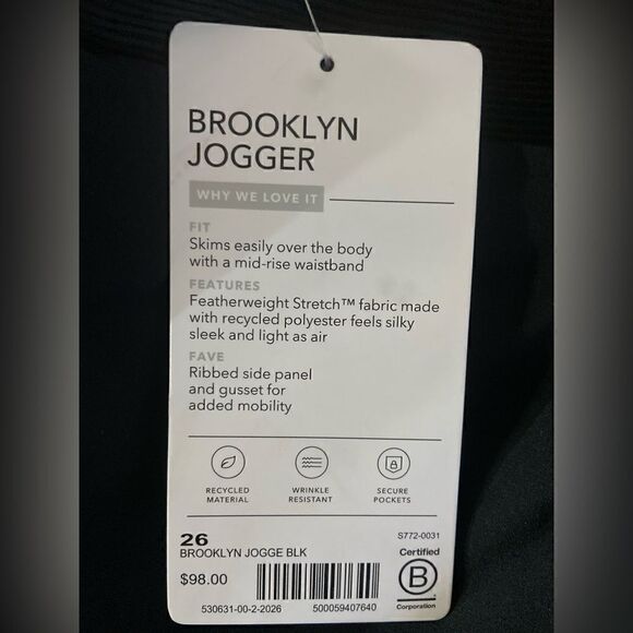 ATHLETA Brooklyn Jogger Black Sz 26 - Picture 10 of 11